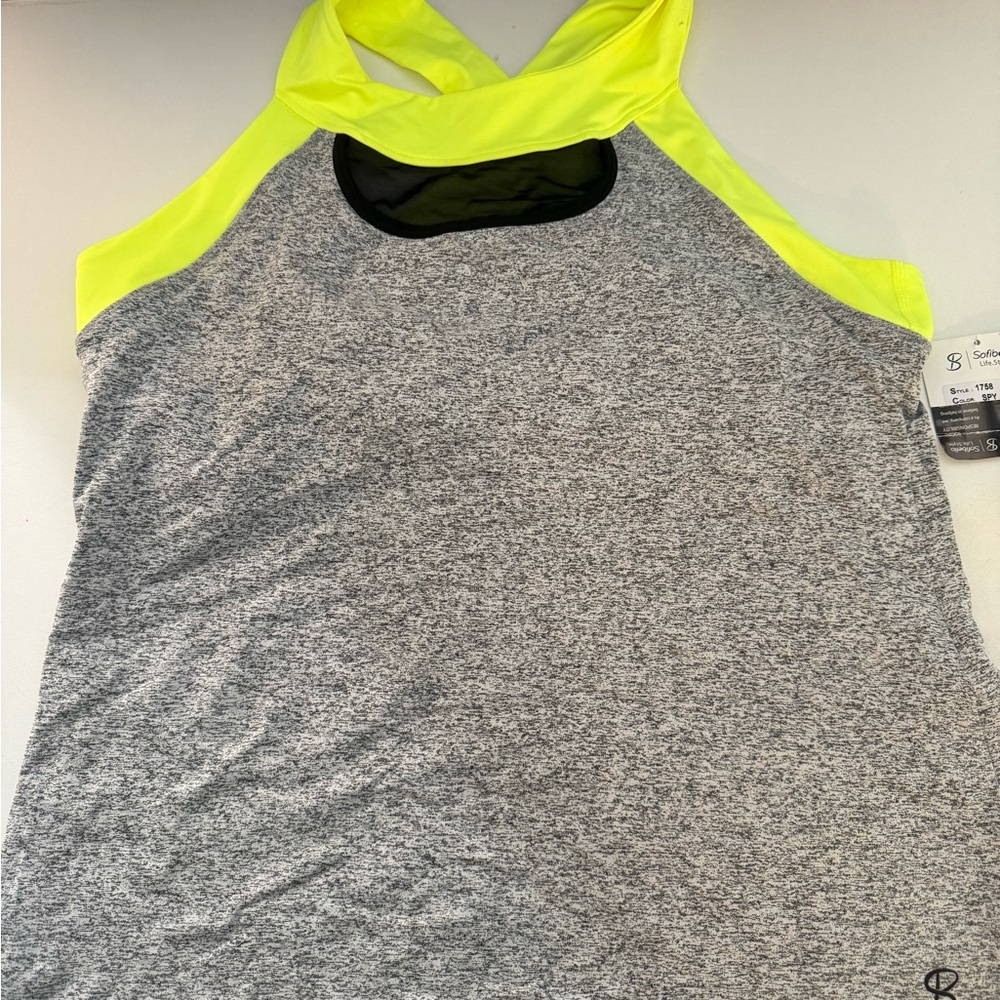 Gray and Yellow Women's Top by Sofibella NWT. Sz XL